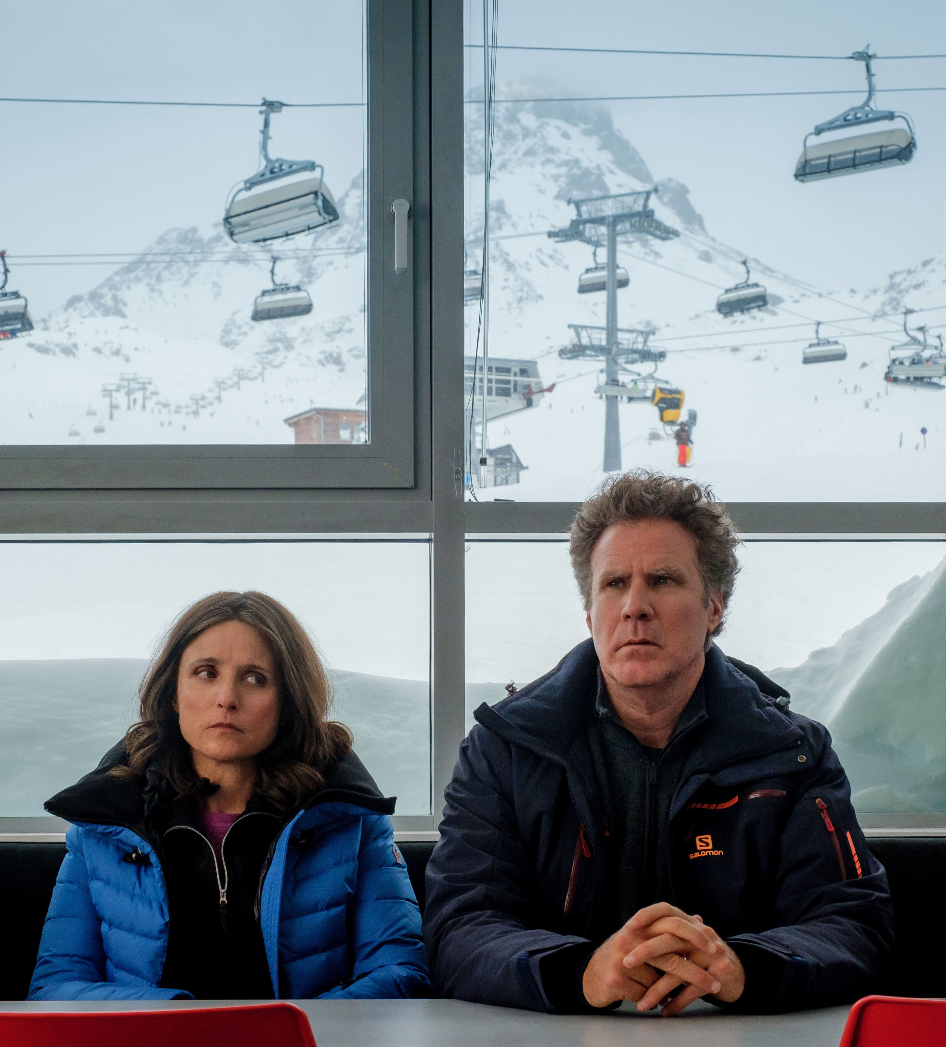<p>In "Downhill," which debuted at the <a href="https://www.wonderwall.com/celebrity/photos/2020-sundance-film-festival-see-all-stars-film-festival-3022094.gallery">2020 Sundance Film Festival</a>, Will Ferrell and <a href="https://www.wonderwall.com/celebrity/profiles/overview/julia-louis-dreyfus-1190.article">Julia Louis-Dreyfus</a> starred as a married couple who reassess their lives and feelings for each other after a harrowing near-death experience on a family ski trip in the Alps. The dark comedy -- a remake of the 2014 Swedish film "Force Majeure" -- was deemed unmemorable and less successful than the original.</p>