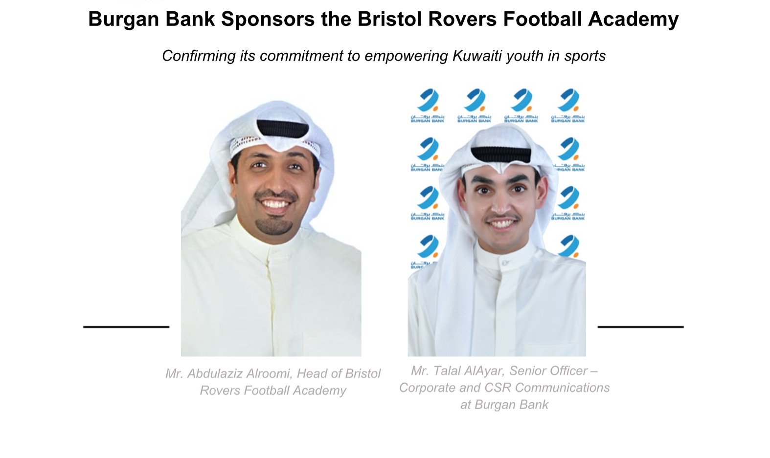 burgan bank sponsors the bristol rovers football academy