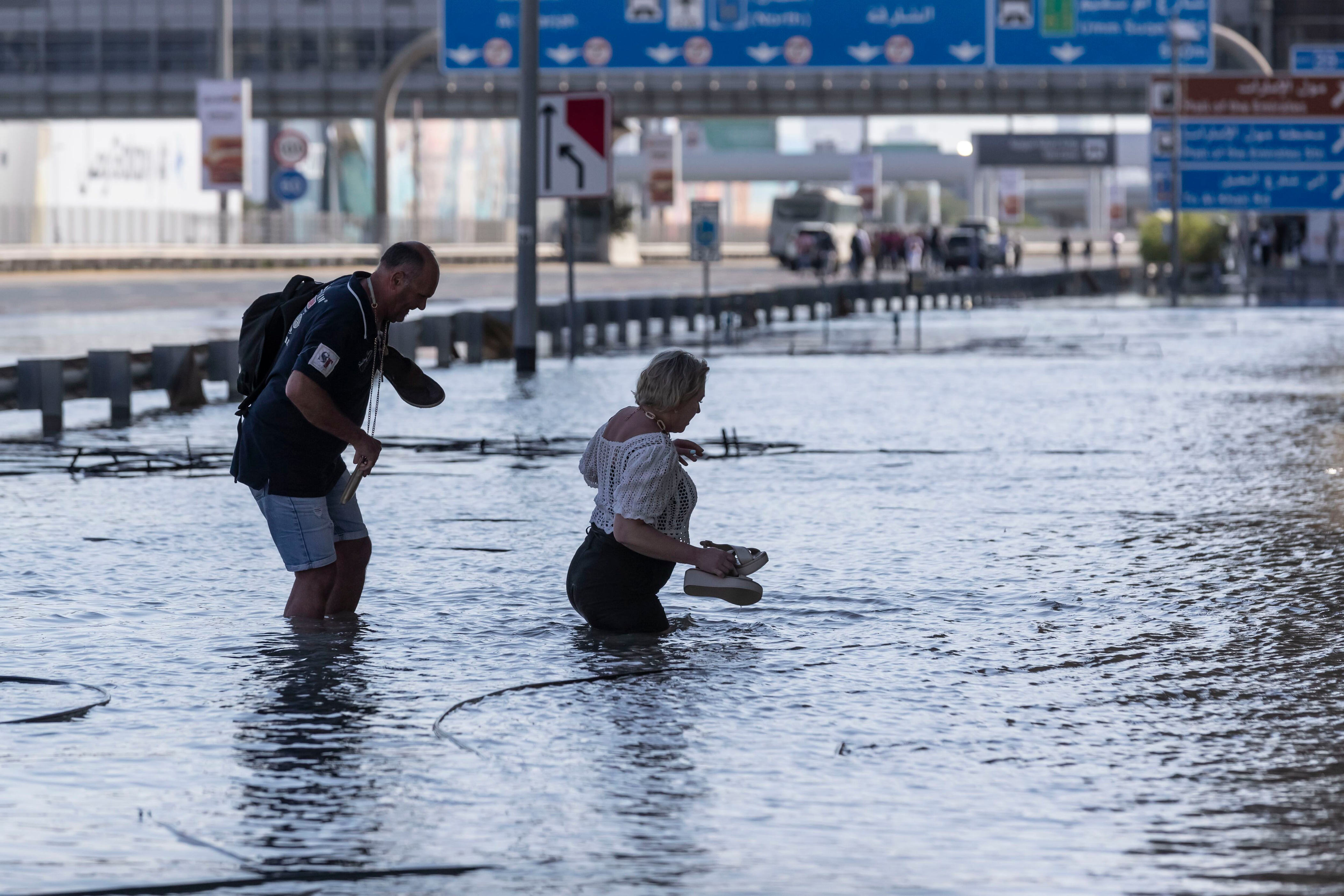 dubai residents ‘stuck in offices for over 30 hours’ as rain deluge causes chaos