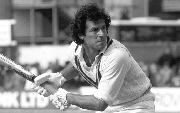 Imran Khan in action for Pakistan against England at Lord's in June 1987 - PA