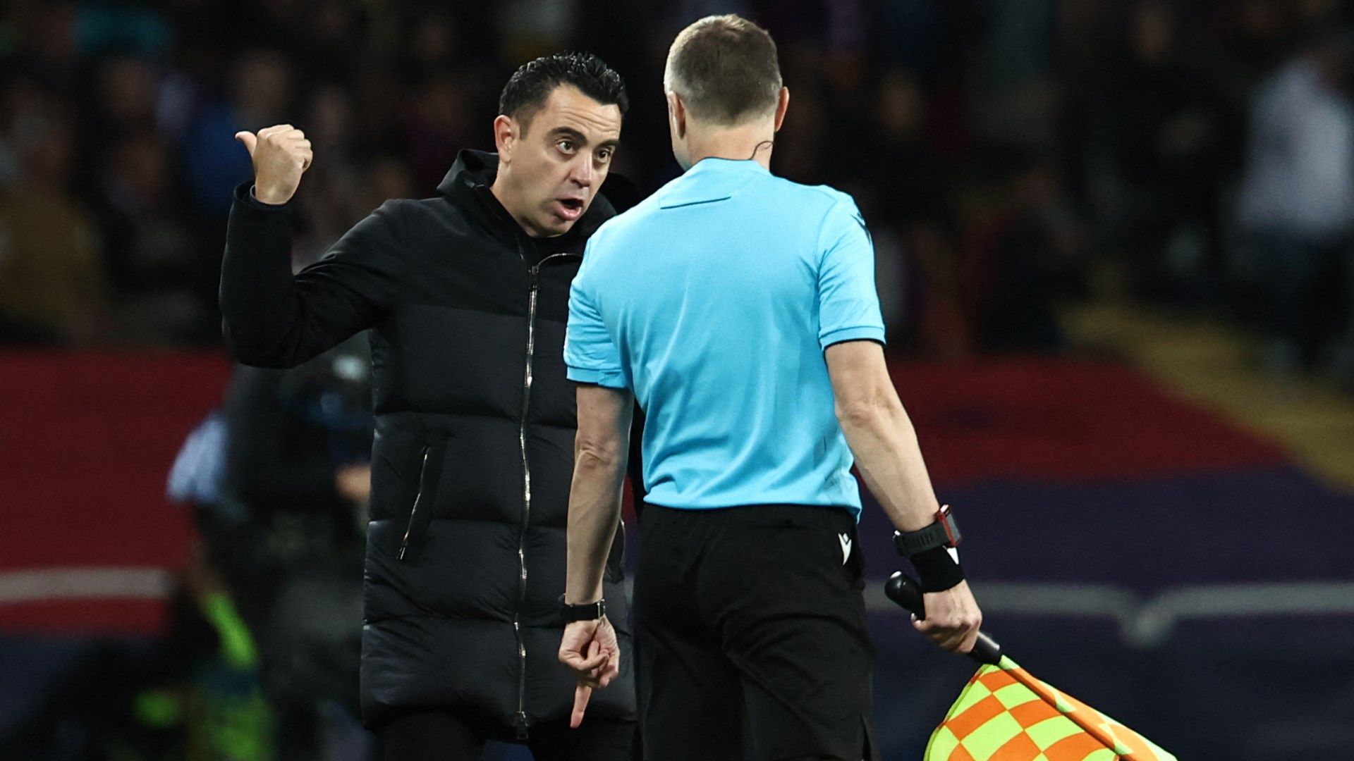 'he killed the tie' - xavi brands referee a 'disaster' after barcelona's champions league defeat to psg with blaugrana boss seeing red for furiously kicking camera cushion