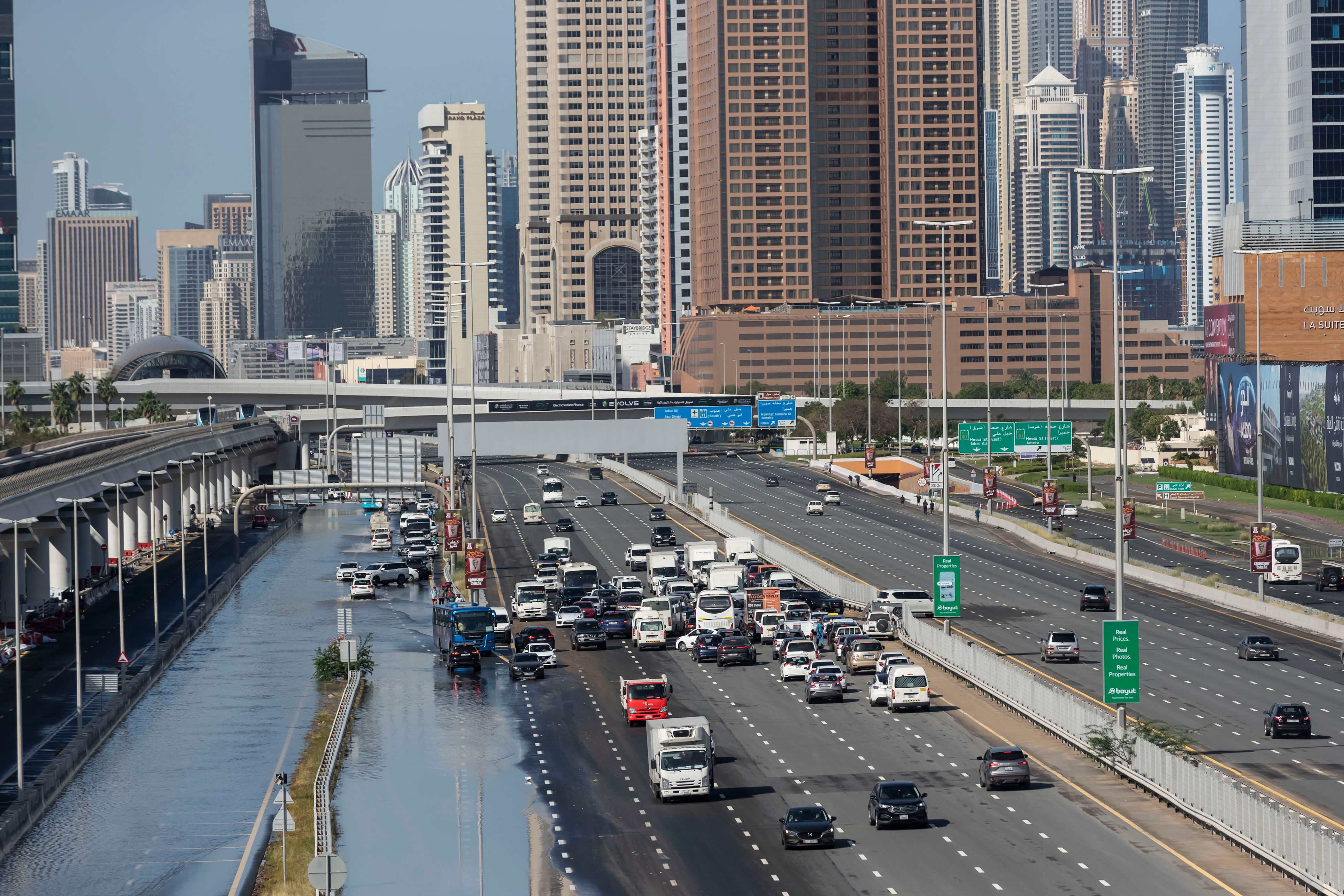 dubai residents ‘stuck in offices for over 30 hours’ as rain deluge causes chaos