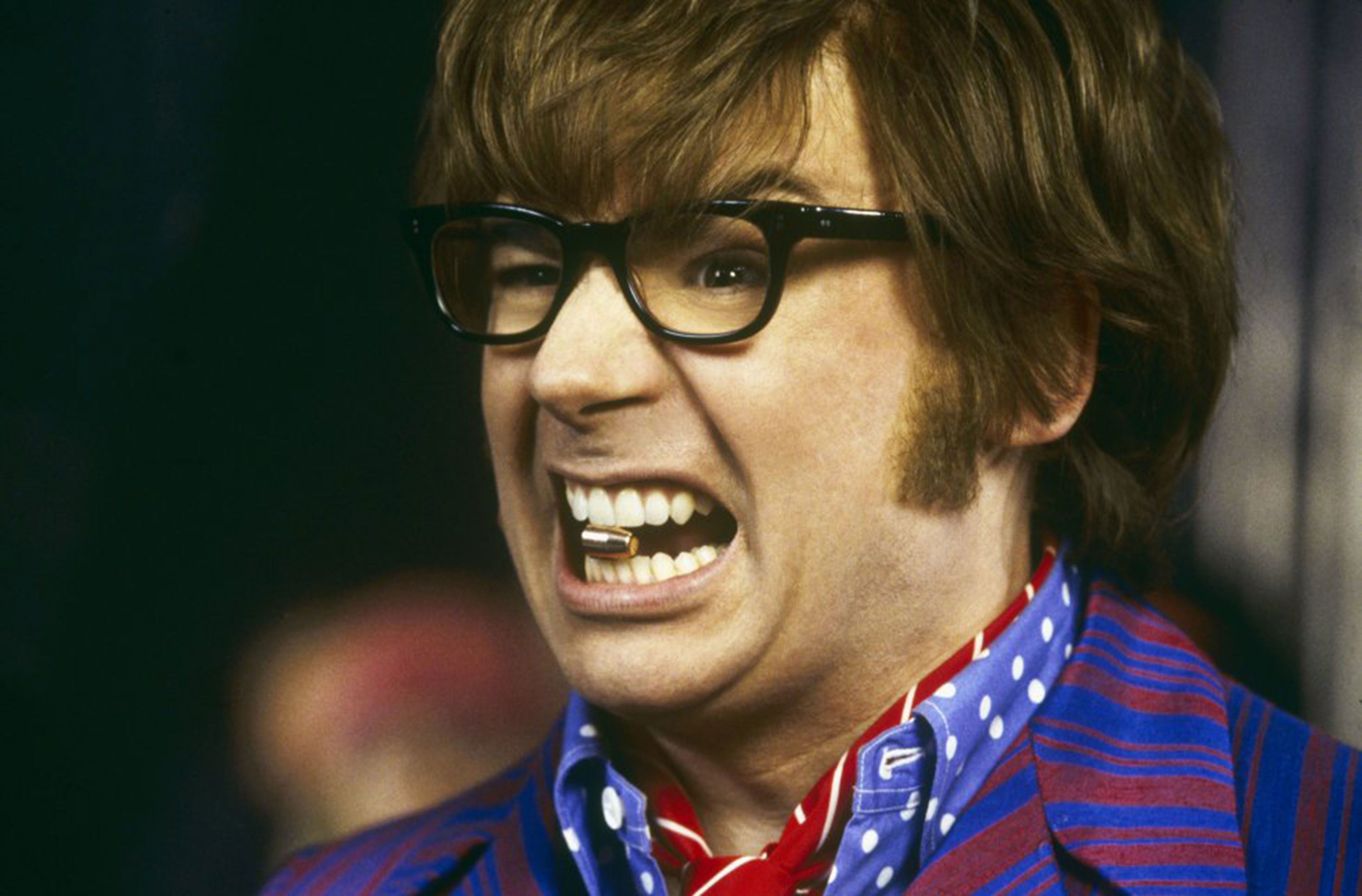 <p>"Austin Powers" -- released in 1997 and starring Mike Myers, pictured -- comes in at No. 6 on our list thanks to its originality, hysterical script and pop culture significance. Will Ferrell had a small role in "Austin Powers: International Man of Mystery" as Mustafa, a fez-wearing assassin, but acted it to perfection, considering it was one of his first major movie roles.</p>