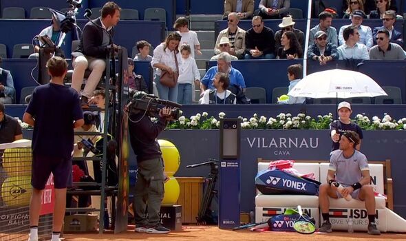 barcelona open star calls for var during fiery row with umpire