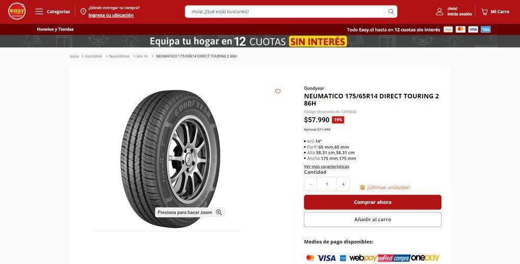 ¿es más barato en chile?: esto es lo que valen unos neumáticos goodyear