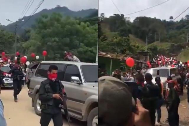 hombres del eln armados acompañan funeral en el catatumbo