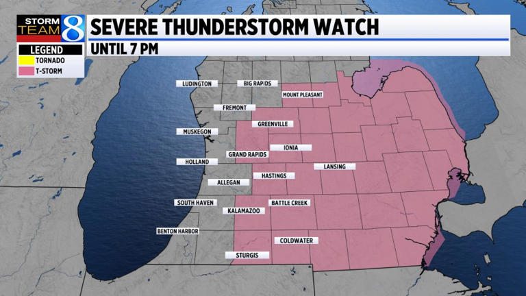 Storms track over Michigan