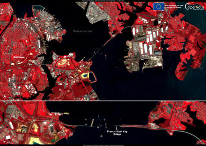 Baltimore Bridge Collapse Aftermath Revealed in Satellite Image<br><br>