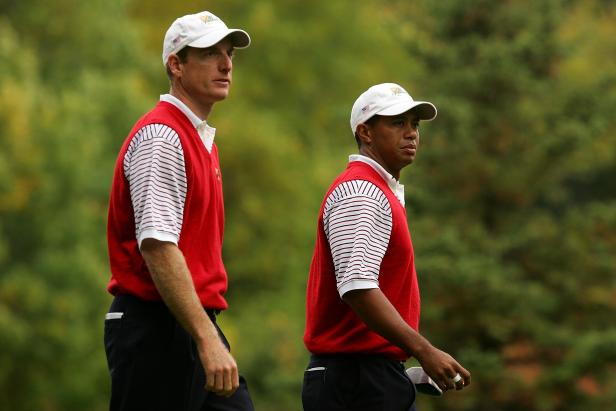 presidents cup captain jim furyk dodges tiger questions with his own queries about woods' ryder cup future