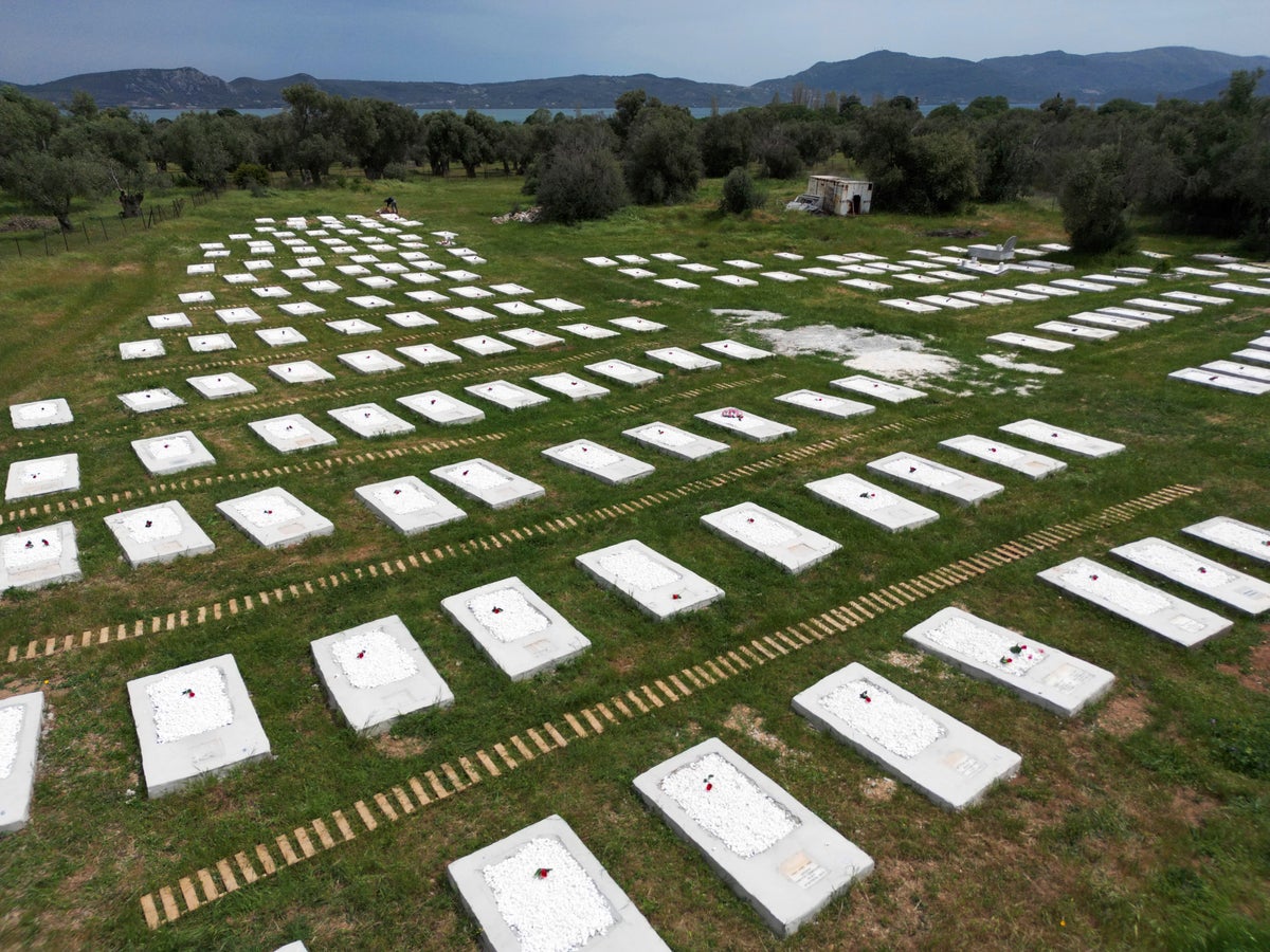 a neglected burial ground for migrants on greek island of lesbos has been given a drastic overhaul