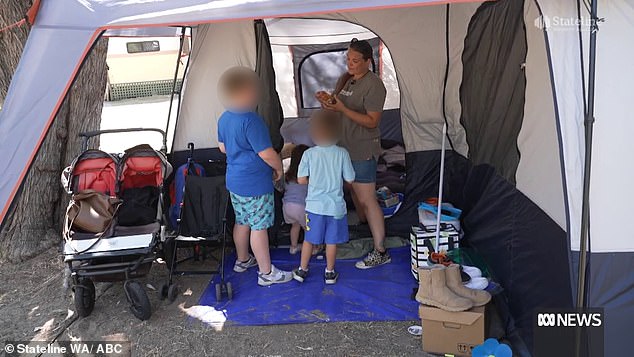 why mum and four kids are forced to live in a tent