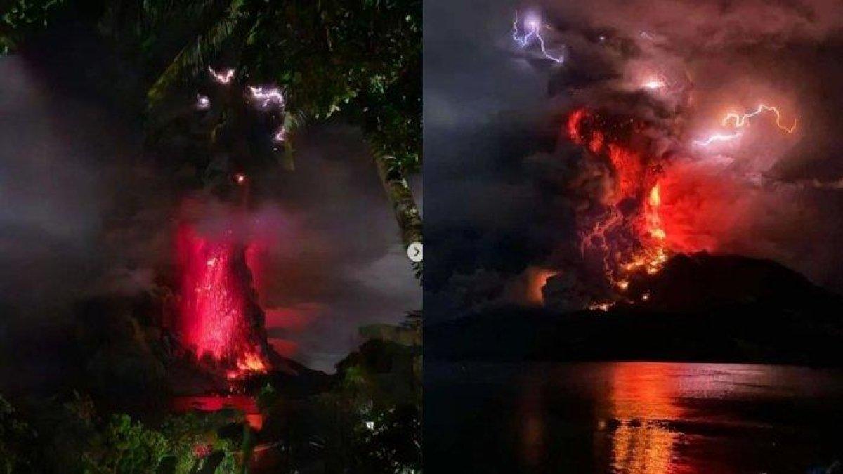 foto-foto erupsi gunung ruang di sulut,sejarah mencatat pernah sebabkan tsunami parah tahun 1800an