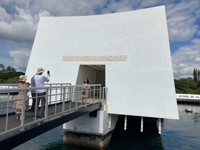 Entrance to the USS Arizona Memorial, part of Pearl Harbor National Memorial.