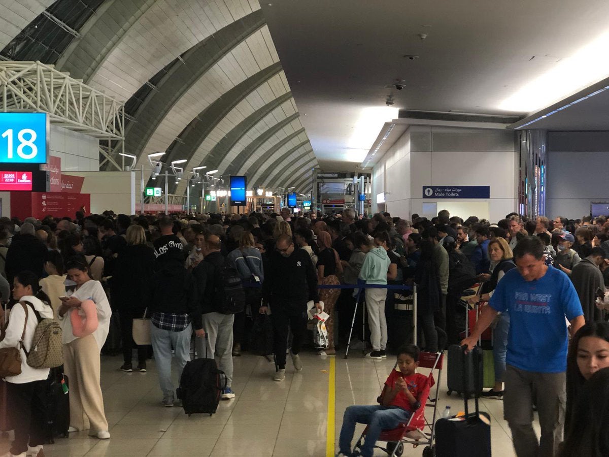 british couple ‘close to tears’ after being stranded at dubai airport in historic storm