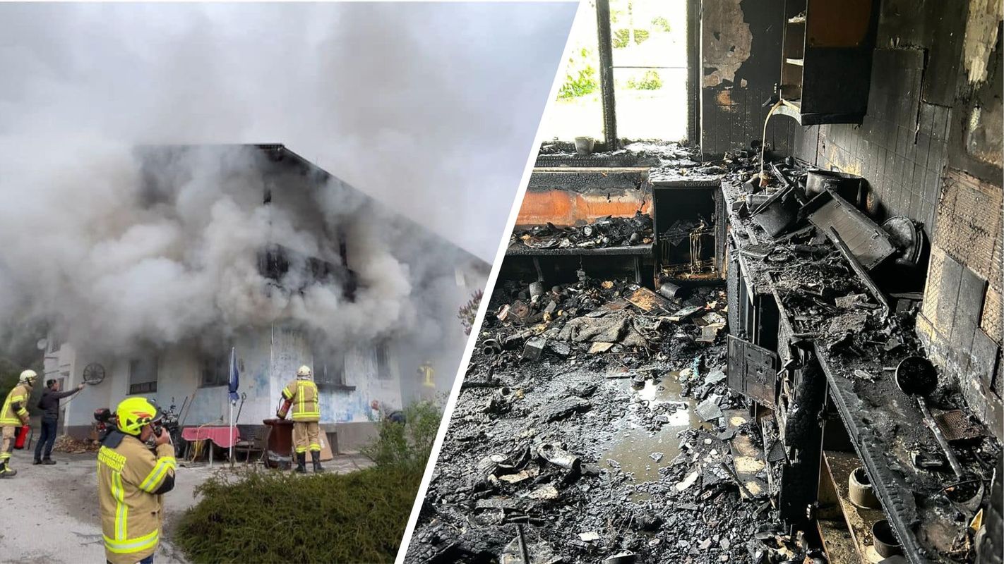 brand in wohnhaus in telfes ging von backofen aus: küche komplett zerstört