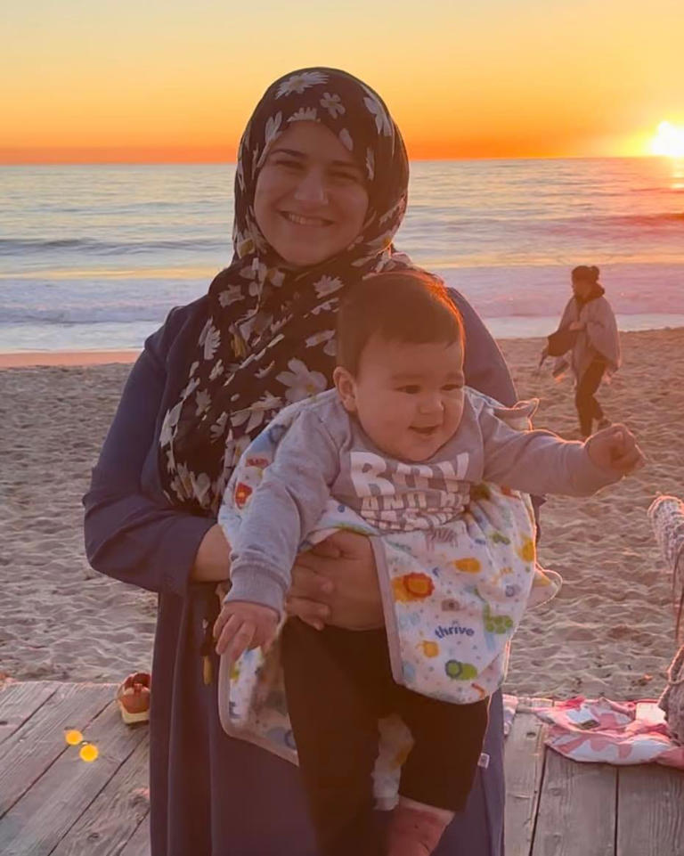 Pictured is Zaynab Joseph, 40, and her 1-year-old daughter.