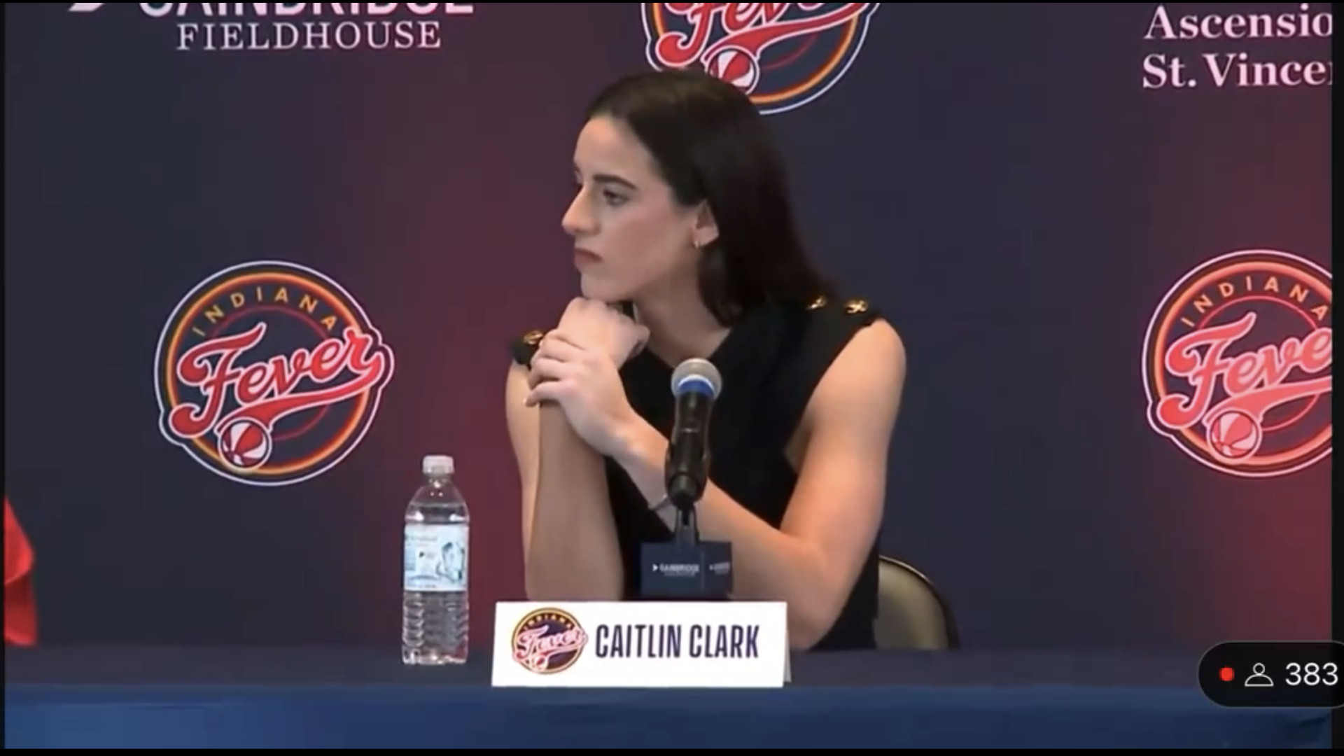 caitlin clark addresses creepy question from reporter at wnba fever introduction