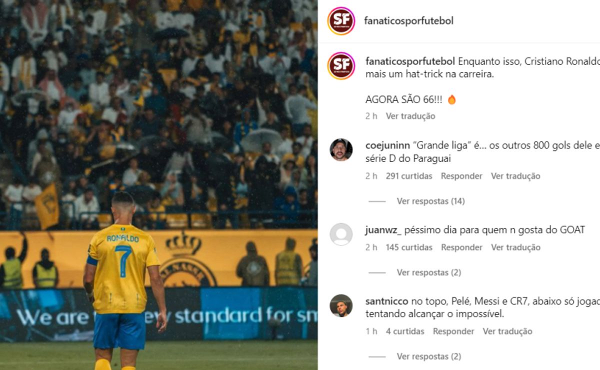 cristiano ronaldo está a 10 gols de atingir marca histórica do futebol mundial