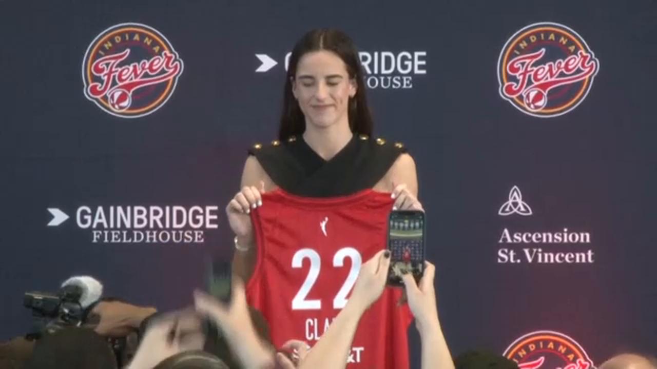 Caitlin Clark looks like a natural as Indiana Fever introduce WNBA's top draft pick