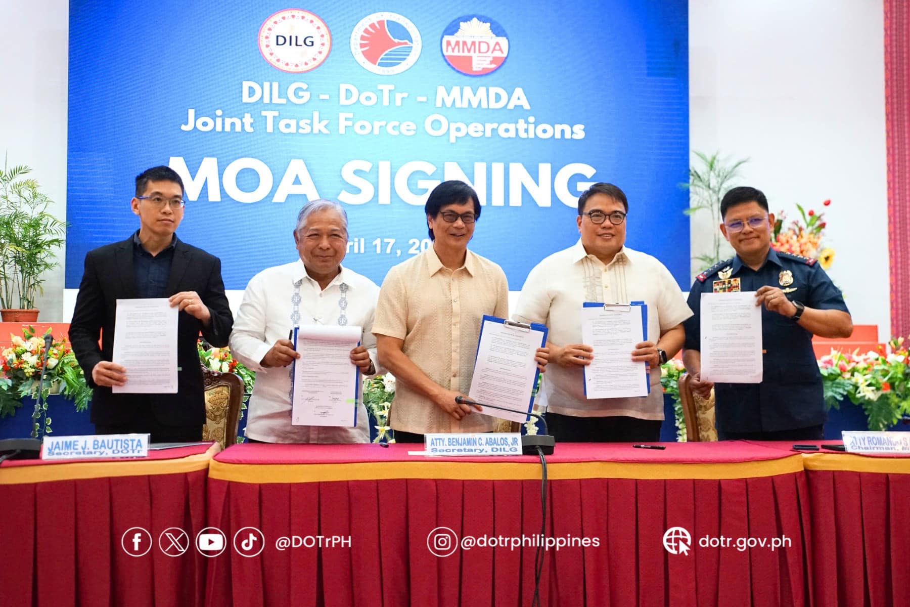 dotr ink pact with dilg, mmda to crack down on colorum vehicles