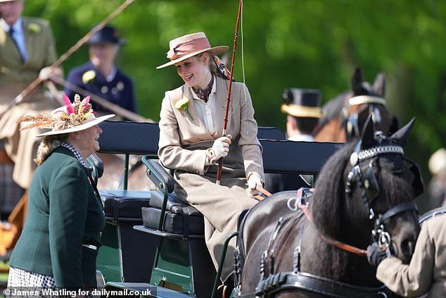 lady louise windsor and sophie beam at royal windsor horse show