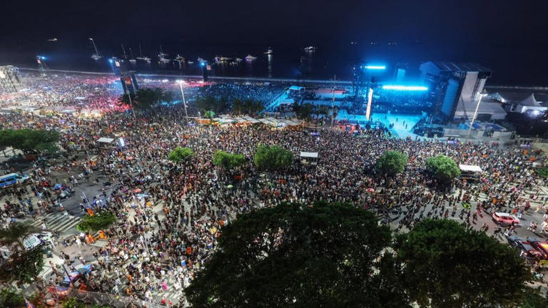Huge crowds attended Madonna's performance at Copacabana beach