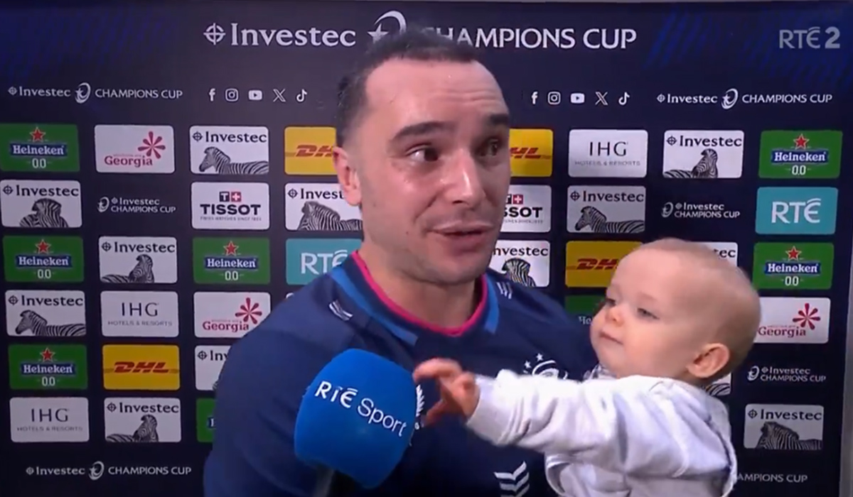 hat-trick hero james lowe upstaged by cute son nico as leinster through to champions cup final