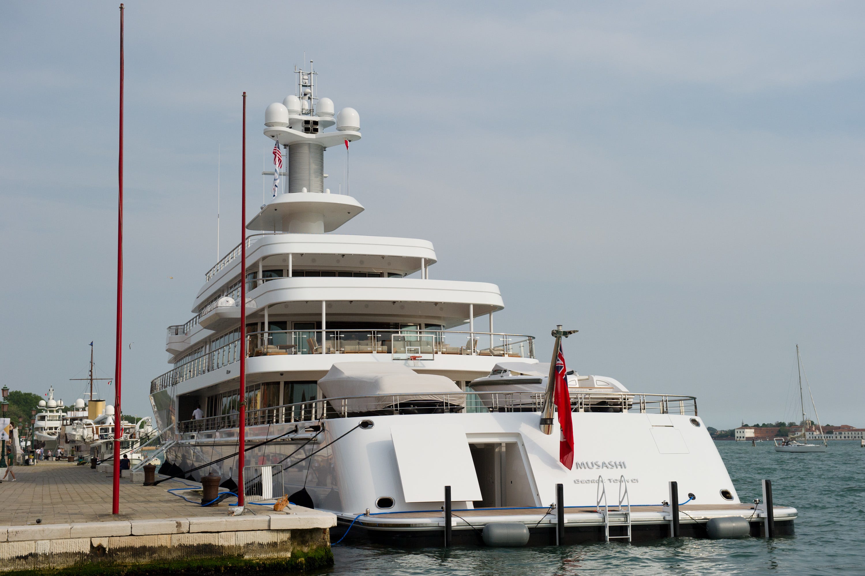<p><a href="https://www.businessinsider.com/larry-ellison">Oracle founder Larry Ellison</a> has owned several superyachts over the years, including the Katana, the Ronin, and the <a href="https://www.businessinsider.com/rising-sun-yacht-david-geffen-jeff-bezos-barack-obama-2019-8">Rising Sun — which he sold to fellow billionaire David Geffen</a>.</p><p>He purchased his current boat, Musashi, in 2011 for a reported $160 million from custom-yacht giant Feadship.</p><p>Named after a famous samurai warrior, the 88-meter-long yacht has both Japanese and Art Deco-inspired design elements. She also boasts amenities including an elevator, swimming pool, beauty salon, gym, and basketball court.</p><p>Ellison is known for his extravagant spending — private islands, jets, a tennis tournament — and yachting is among his favorite and most expensive hobbies. He took up racing them in the 1990s and financed the <a href="https://www.businessinsider.com/larry-ellison-yacht-racing-2014-10">America's Cup-winning BMW Oracle Racing team</a>.</p>
