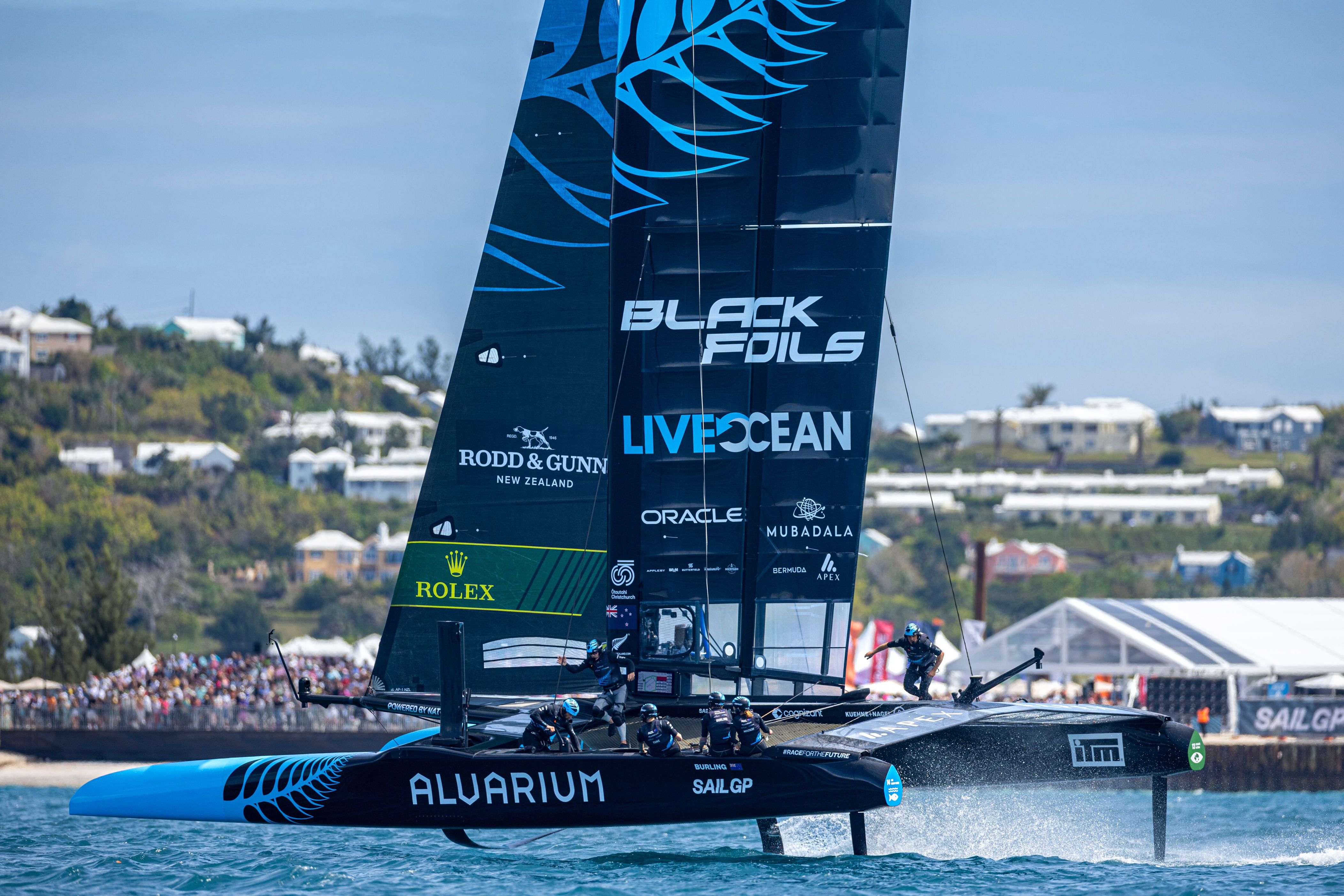 sailgp bermuda: black foils extend their season lead with podium finish in bermuda