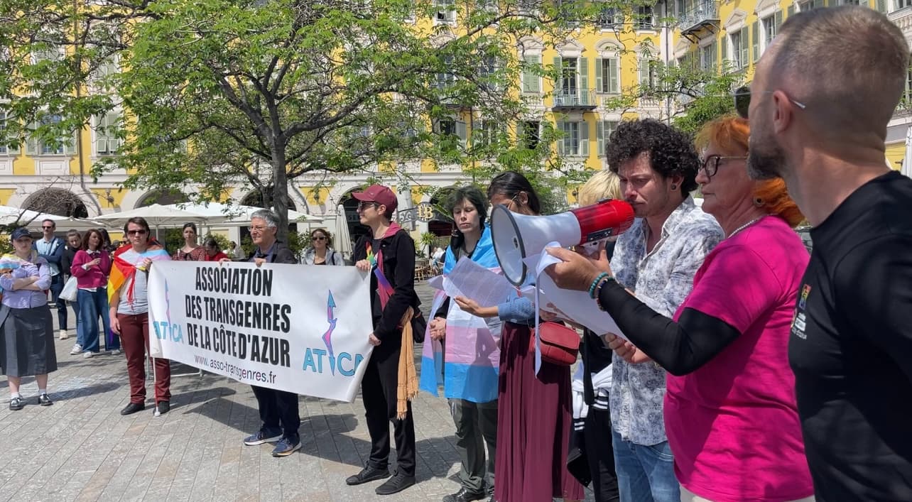 nice: une centaine de personnes ont manifesté contre les violences à l'encontre des personnes trans