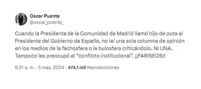 el ministro español reafirmó sus críticas a milei