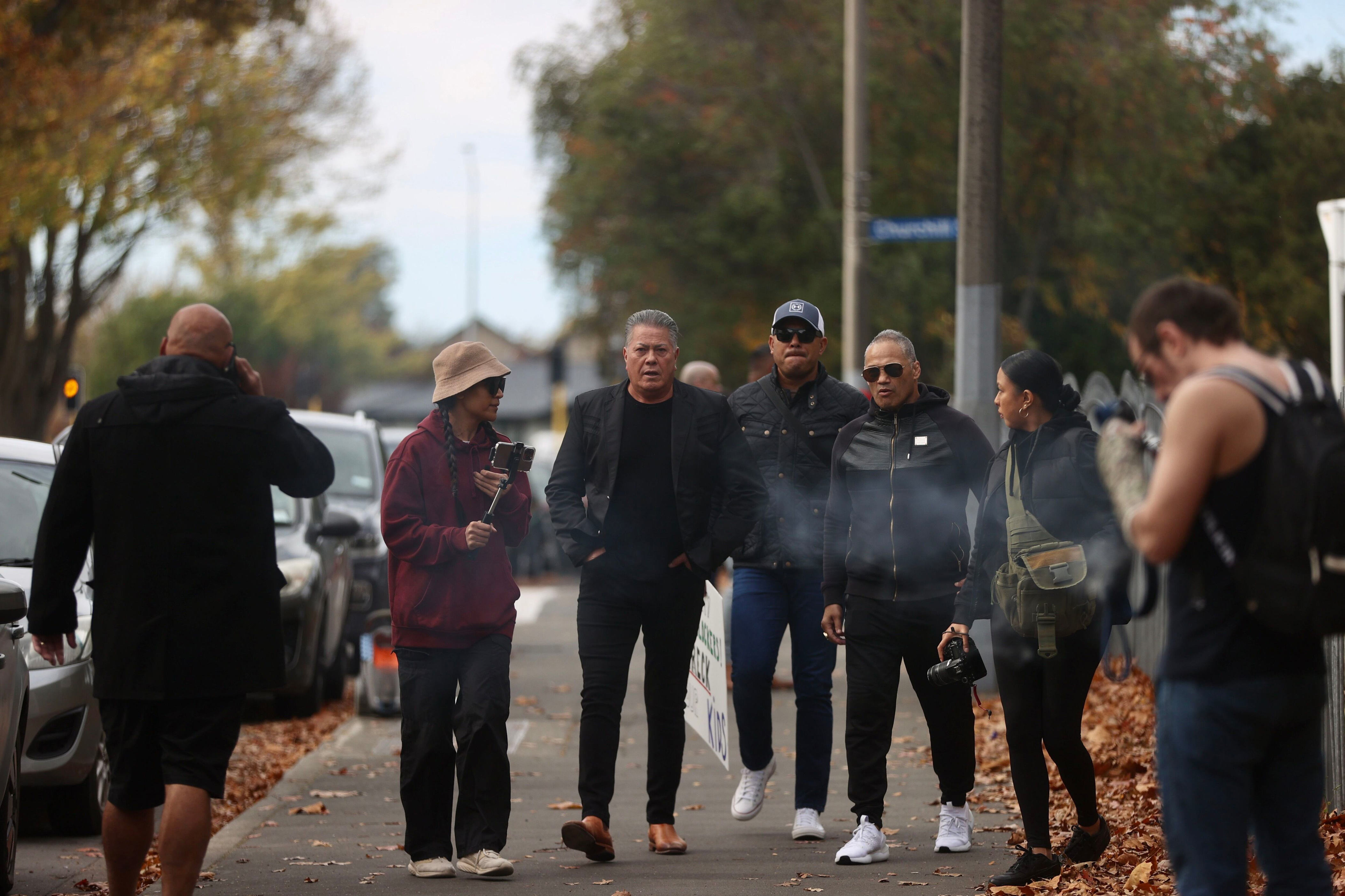 destiny church leader brian tamaki trans protest in christchurch met with counter-protest