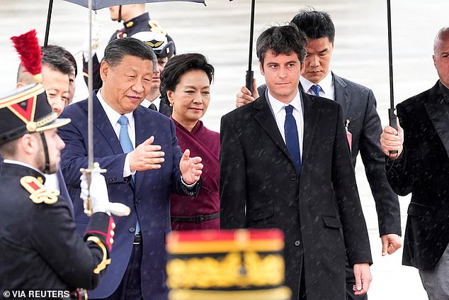 china's xi jinping lands at paris airport on controversial state visit