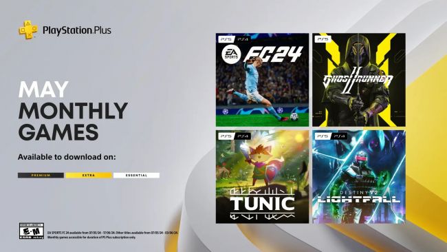 playstation plus ofrece en mayo ea sports fc 24, tunic y ghostrunner 2