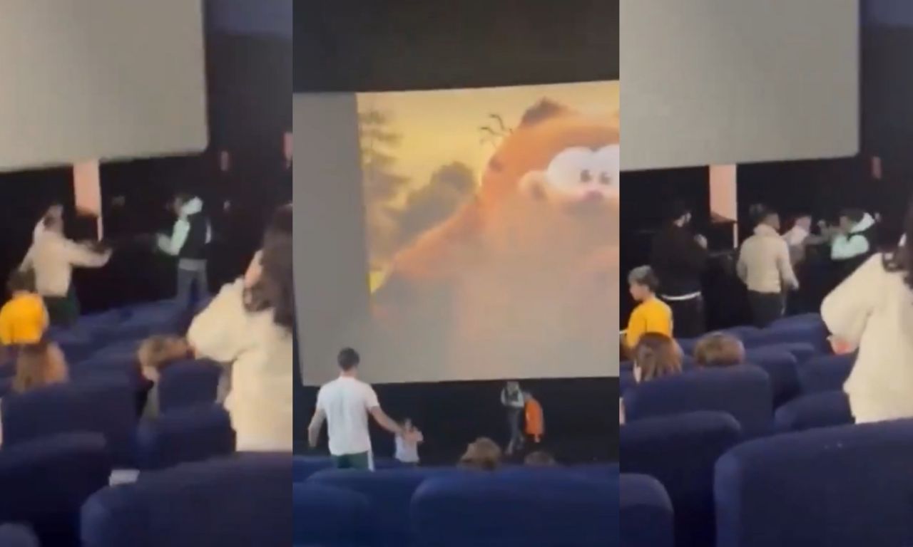 video | hombre provoca pelea durante la película de ‘garfield’: “hay niños”