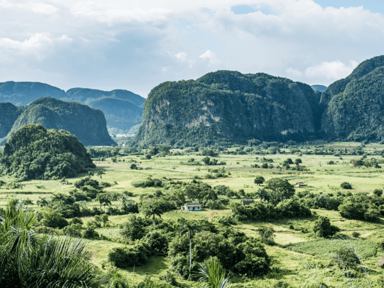 Just a few hours west of Havana, the gorgeous Viñales Valley is one of the most dramatic landscapes in Cuba, its towerin