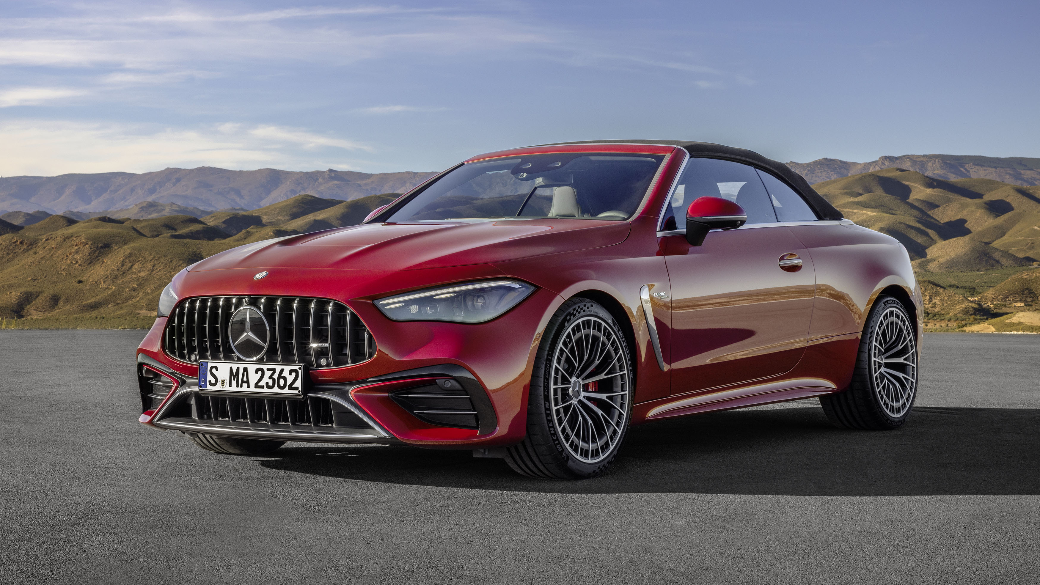 this is the new mercedes-amg cle 53 cabriolet, a 443bhp performance express