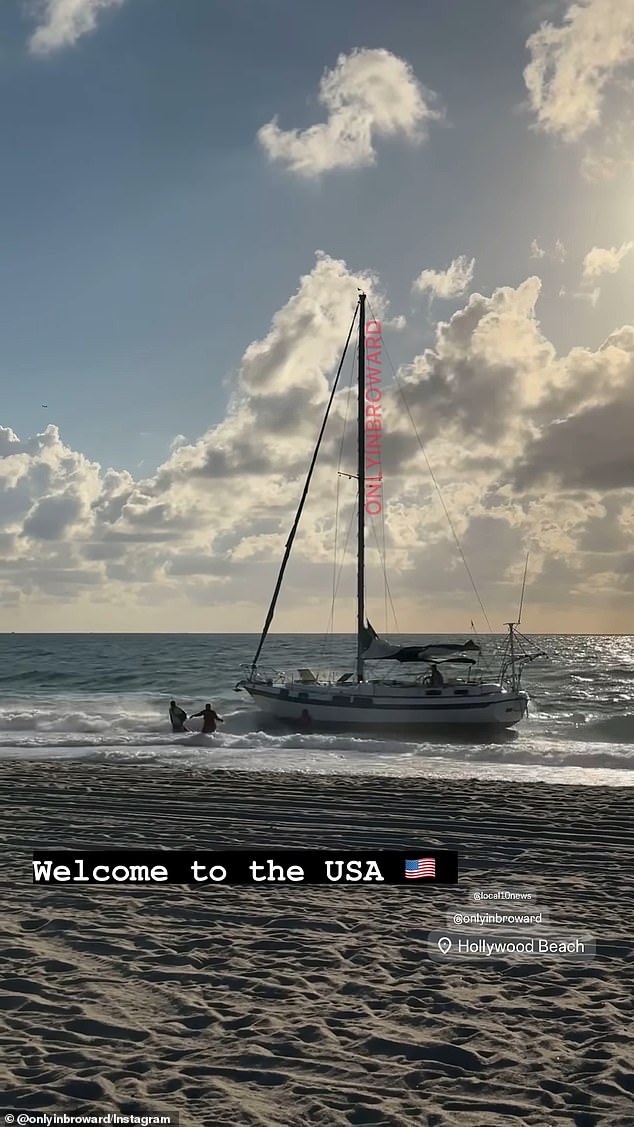 migrants sneak into us when their boat lands at crowded florida beach