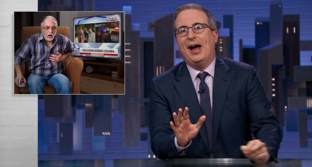 ‘last week tonight': john oliver dings fox news amid coverage of student protests over war in gaza