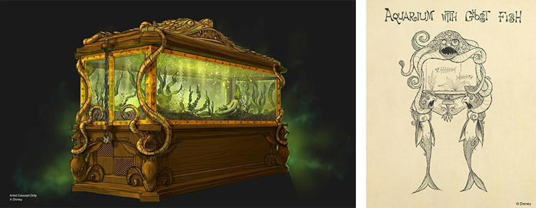 As part of Halfway to Halloween, Disney Cruise Line has revealed more details about the Haunted Mansion Parlor bar on the new Disney Treasure ship. Rolly Crump’s “Aquarium with Ghost Fish” When plans for the original Haunted Mansion attraction at Disneyland were underway, Disney Imagineer Rolly Crump proposed a creative concept for a “Museum of the Weird” ... Read more