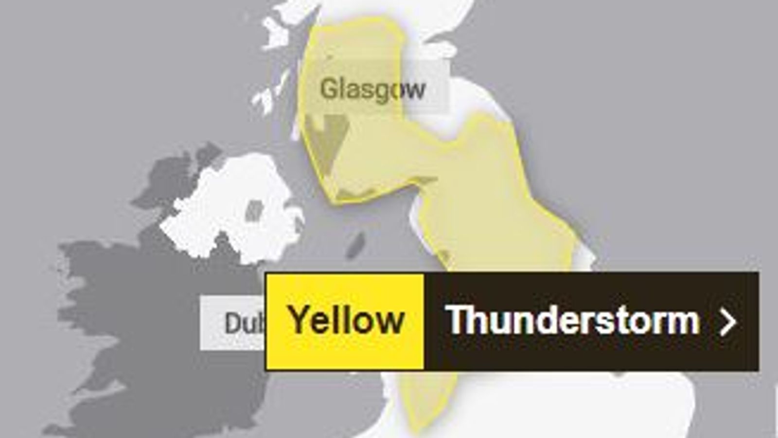 bank holiday thunderstorm warnings for large parts of uk