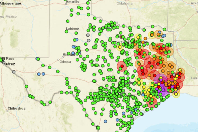 Texas Flood Map Shows Danger Zones, Live Rainfall