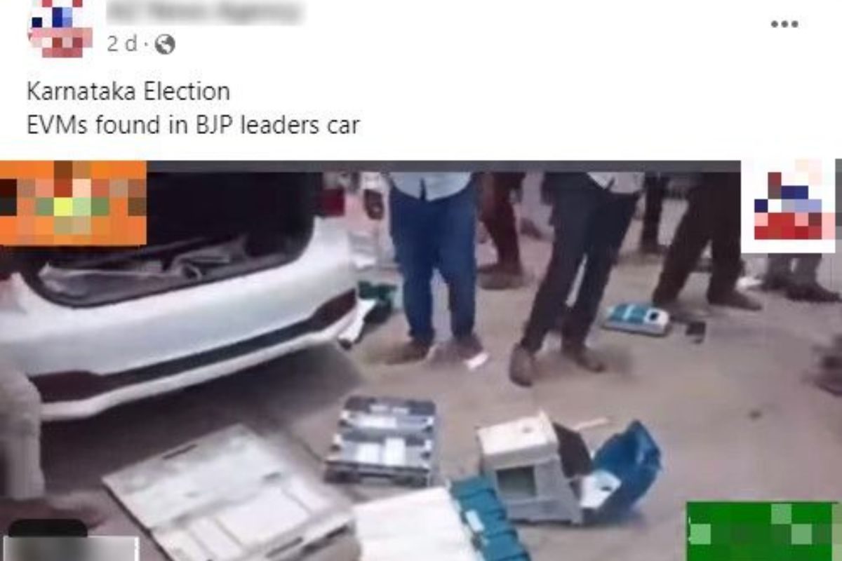 Visuals Of Mob Vandalizing EVMs In Karnataka Are Falsely Attributed To BJP