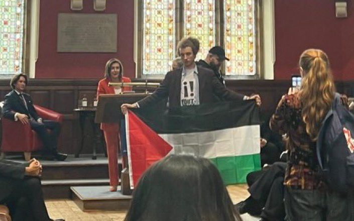 nancy pelosi heckler and student who cheered on hamas at heart of pro-palestinian oxbridge protests
