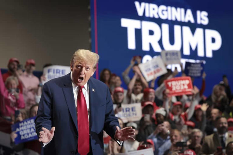 Donald Trump at a rally in Virginia last month. (Win McNamee / Getty Images)