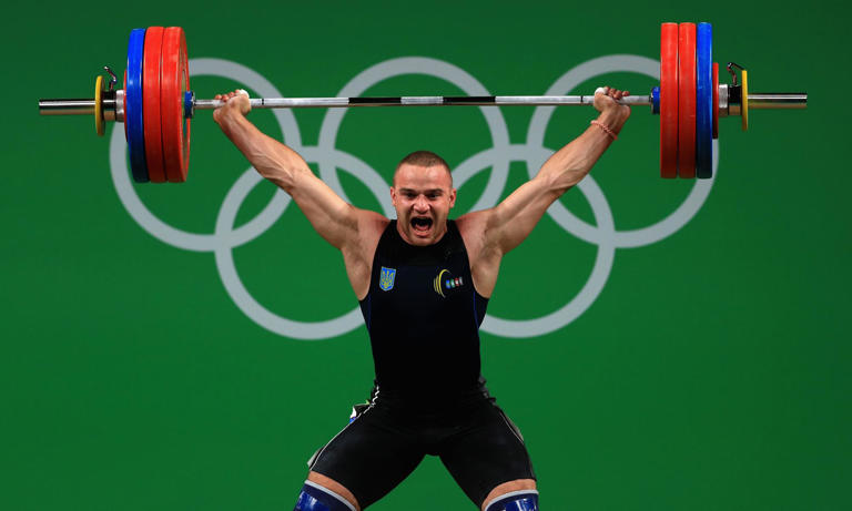 Oleksandr Pielieshenko of Ukraine competing in the 85kg category at the 2016 Rio Olympic Games. Photograph: Mike Ehrmann/Getty Images