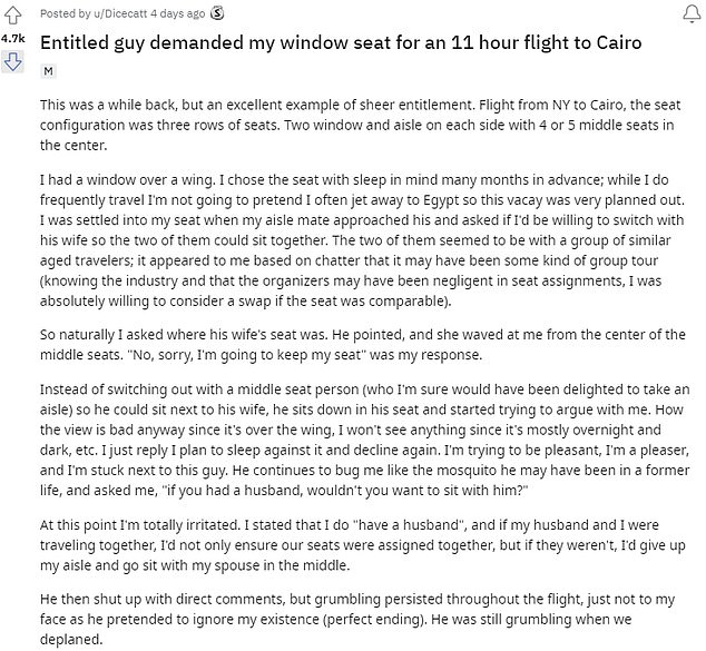 flight attendant reveals how she punishes those who don't swap seats