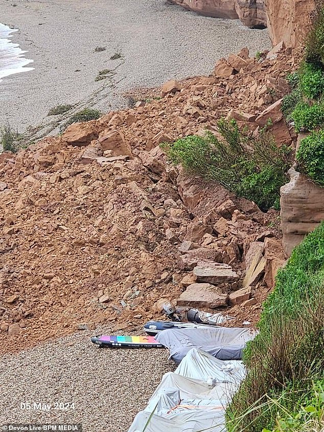 huge cliff fall forces beach to close over the bank holiday weekend