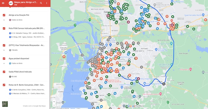 alertas, pontos de doação e abrigos: google maps e waze viram aliados nas enchentes do rs