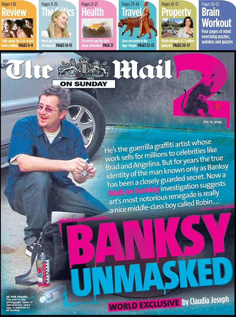 medios ingleses difundieron fotos inéditas de banksy, el famoso artista callejero